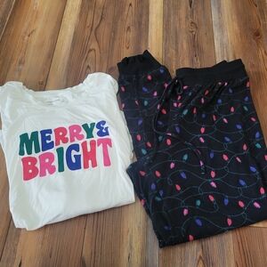 Maurices Sleep Merry & Bright Pajama Set Size Small